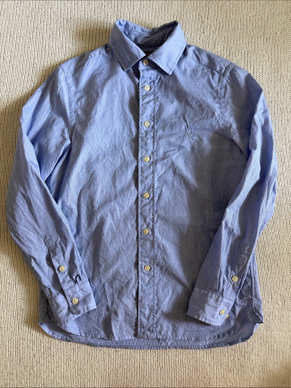 Polo Ralph Lauren Cotton Button Down Shirt Blue Size 14 - Picture 1 of 7